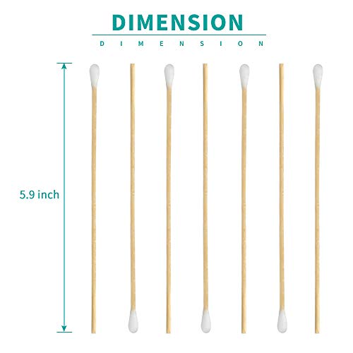 200 pcs count 634 inch long cotton swabs with wooden handles cotton tipped applicator cleaning with wood handle for oil makeup gun applicators eye ears eyeshadow brush and remover tool