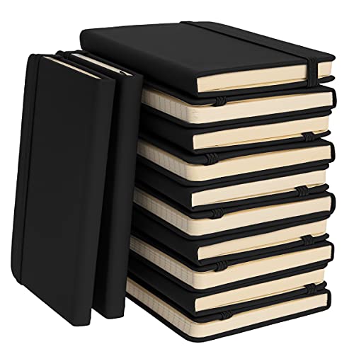 Carnets en simili-cuir A6 noir haut de gamme avec pochette intérieure de 5 pouces