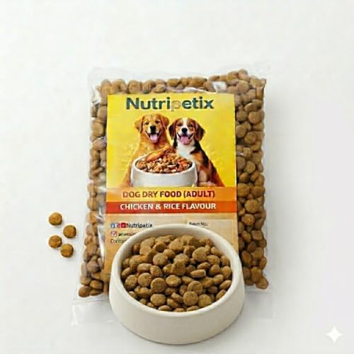 Image of Premium Dry Dog Food for Adult Dogs - Chicken & Rice Recipe (1kg)