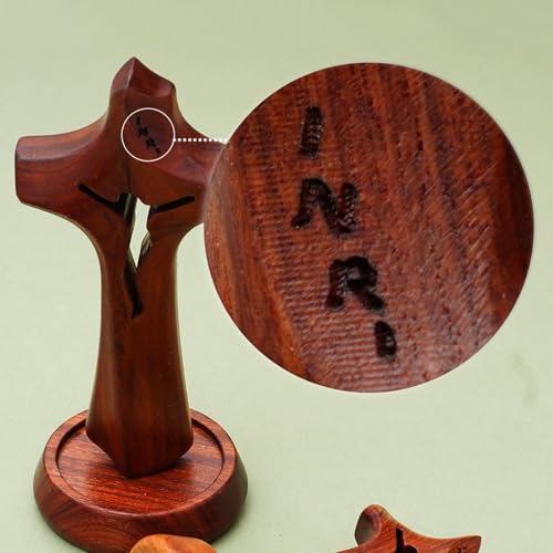 Cruz para el escritorio decoración de estatua de madera católica Jesucristo de pie 8