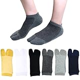 CICIFAUS Men's Flip Flop Split Toe Tabi Socks Athletic Cotton Low Cut Ankle Two Toe 6 Pack