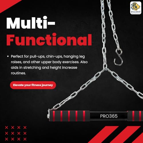 Image of PRO365 Rotational Chin Up Bar | Monkey Bar | In Room Kids Hanging Rod | Height Growth | Heavy Duty Chain | Home Gym Equipment |