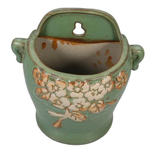 HANABASS Wandmontierter Keramiktopf Vintage Hängender Blumentopf Dekorative Pflanzgefäße Für Balkon Und Garten Stilvolle Wanddekoration Mit Einfachem Aufhänge-System Flexibel