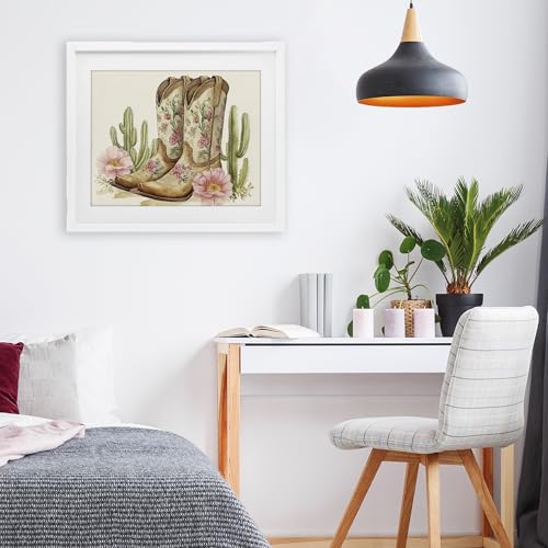 Impression encadrée Cactus Stupell sous verre tableau robuste facile à suspendre au mur