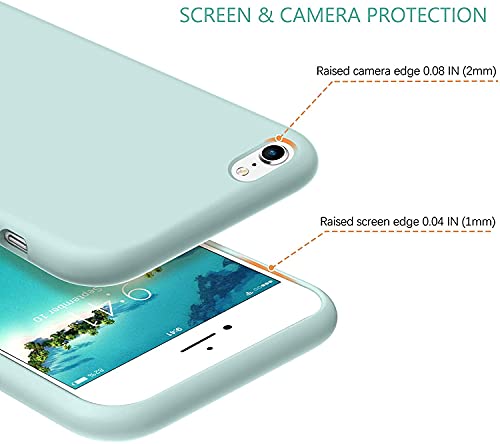 Guagua Iphone 6S Case Iphone 6 Case Liquid Silicone Soft Gel Rubber Slim Thin Light Microfiber Lining Cushion Texture Cover Shockproof Full Body Protection Phone Cases For Iphone 6/6S Emerald Green #TOP5