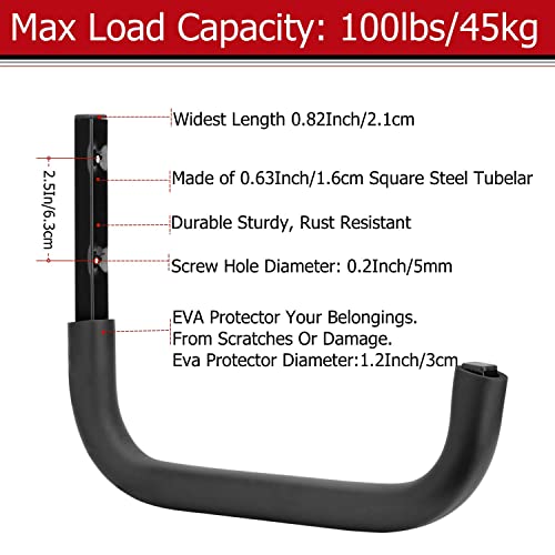 30 cm dicker Haken zum Aufhängen an der Wand, maximale Belastung 45,4 kg