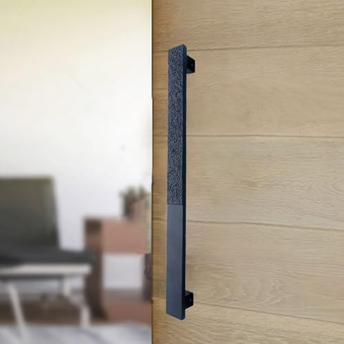 Image of Atom Double-Sided Front Door Handle 16 Inch Aluminium, Pack of 2, Black Matt Finish, for Office, House, Push Bar (Narmada)