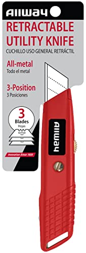 Image of ALLWAY SLK Retractable Utility Knife with Steel Slider and 3 Blades