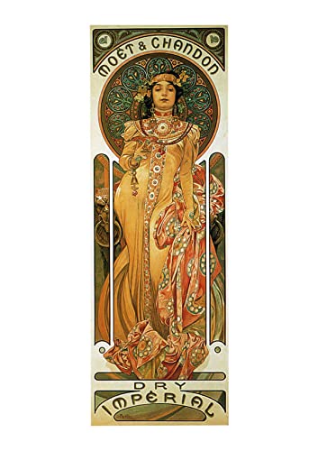 Impression d'art encadrée Alphonse Mucha Chandon Grand format Mat