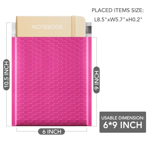 image for GSSUSA Bubble Mailers 6x10 Inches 25Pack Usable Size 6x9