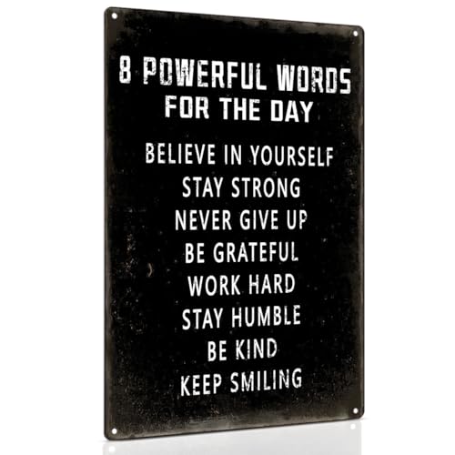 ALKB Inspirational Wall Art Metal Sign 8 x 12 Inch, Inspiring Positive Quotes Room Decor for Living Room Bedroom Classroom Gym, Motivational Wall Decor for Teen
