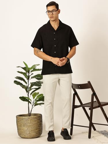 Image of Thomas Scott Men's | Solid | Half Sleeve | Regular Fit | 100% Cotton | Double Pocket | Spread Collar | Casual Shirt
