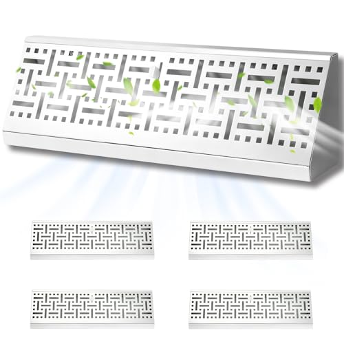 Aremae 4 Pack 18 Inch Baseboard Register - RoundFlow Design for Maximum Air Flow - Smooth-Glide Air Adjust Lever - Heavy Duty Rust-Proof Steel - Tool-Free Easy Installation