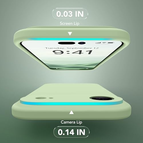 Image of Magnetic for iPhone Air Case, Compatible with MagSafe, [Full Camera Protection][Screen Protector] Silicone Shockproof Protective Phone Case for iPhone 17 Air 6.5 inch, Matcha