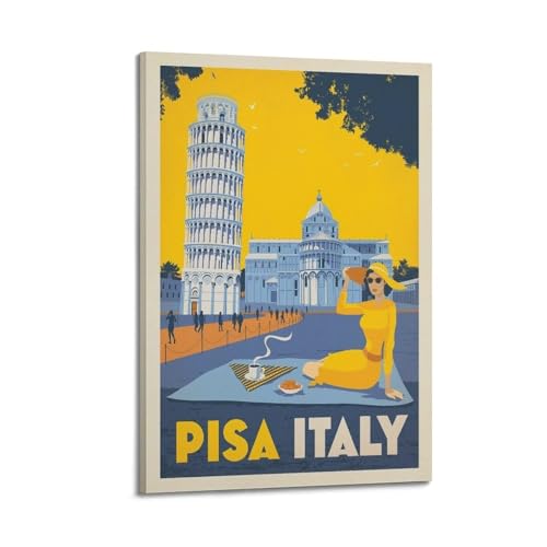 Poster vintage d'Italie peinture sur toile koanga : image d'art moderne chambre 60 x 90 cm
