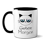 printforward Guten Morgen Katze, Grumpy Cat Tasse, Tasse mit Spruch, Geschenk, Freund Freundin Frauen Männer, Geschenkidee, Geburtstagsgeschenk