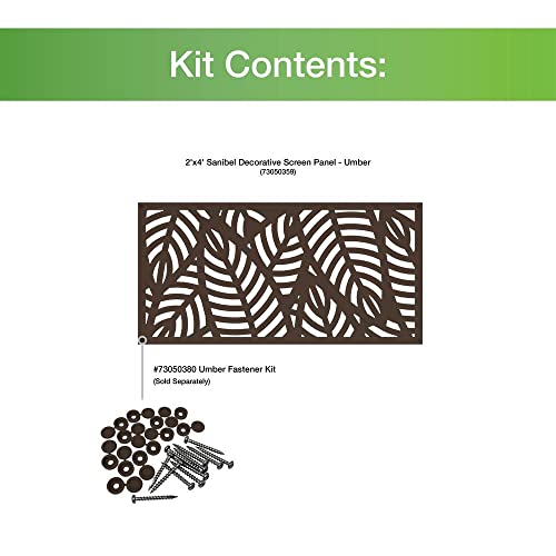 2'x4' Sanibel Decorative Screen, Umber