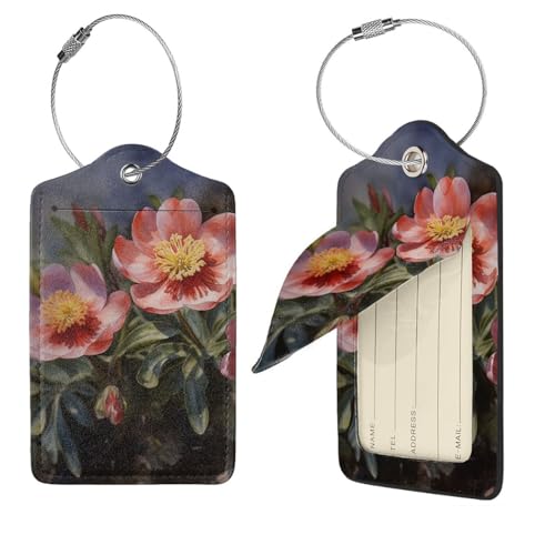 Étiquettes de bagage en cuir à fleur de printemps idéales pour vos vacances