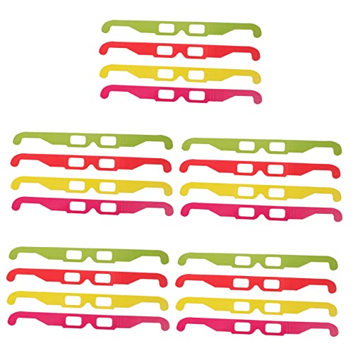 TINEASUR Occhiali 3d in Cartone Anaglifici Set Da 20 Pezzi, Adatti a Ragazzo Ragazza e Adulti Per Film, Giochi e Libri 3d, Leggeri e Portatili in 4 Colori (rosso, Giallo, Verde, Rosa
