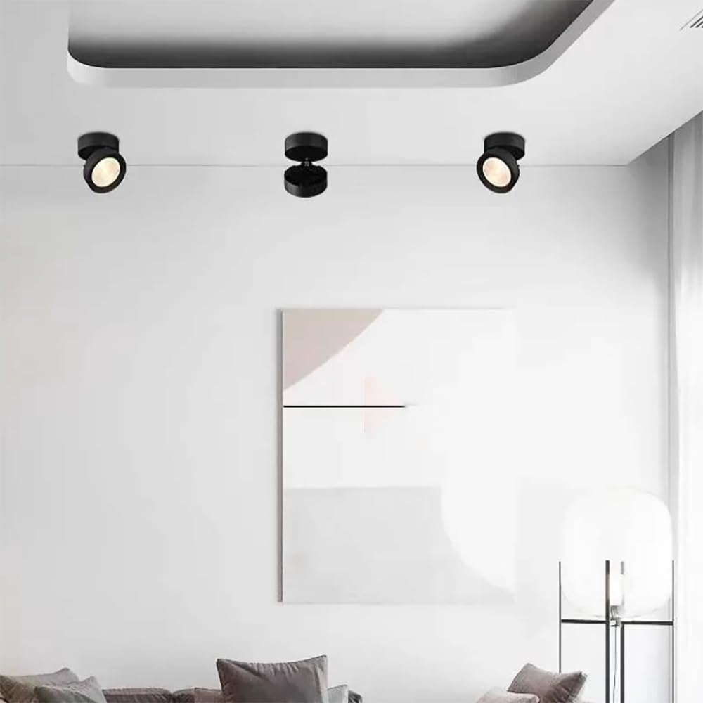 4 Stück 220V 10W LED Glühbirne Scheinwerfer Licht Aufputz Ultra dünn kreisförmig 360 Grad unten Lampe Innenraum Beleuchtung,Warm white