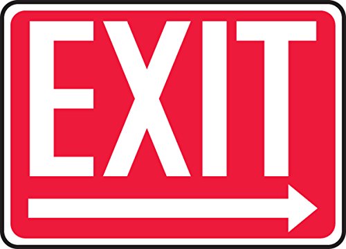 Panneau Exit flèche droite pour sécuriser les couloirs et guider le public en aluminium
