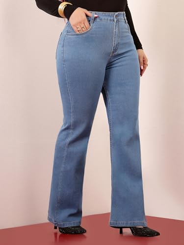 Image of Miss Chase A+ Women's Bootcut High Rise Regular Stretchable Denim Jeans