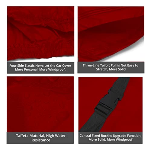 Image of CARMATE Parachute Custom Fitting Waterproof Car Body Cover for Land Rover - Free Lander 2 - Red (Without Side Mirror & Antenna Pockets)