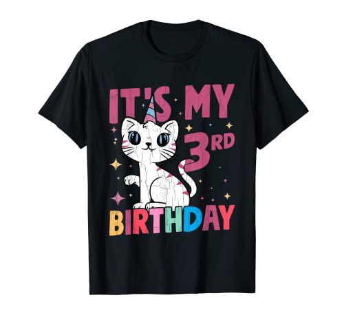 Cat Lover Funny It's Cats - Dueño de animales de mascotas de tercer cumpleaños Camiseta