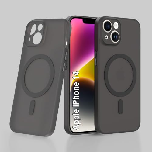 Image of ZAP CASE Paper Thin Case for iPhone 14 | Ultra-Slim 0.5 mm Back Cover | Metal Buttons | Lightweight | Matte Finish | Anti-Fingerprint | Scratch Resistant | Camera Protection | Magsafe | Black