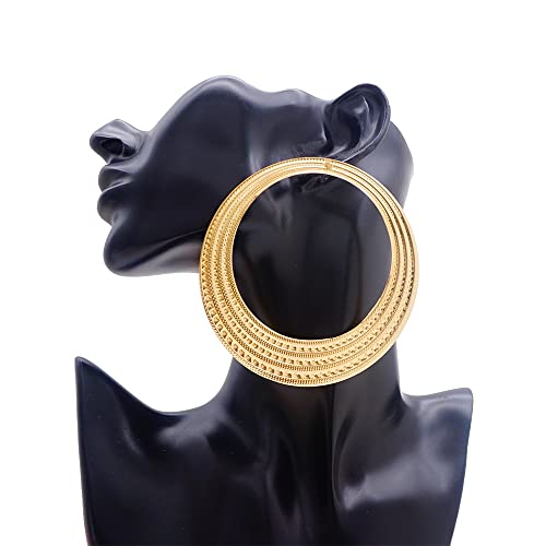 Boucles d'oreilles punk rondes grand diamètre style minimaliste et rebelle