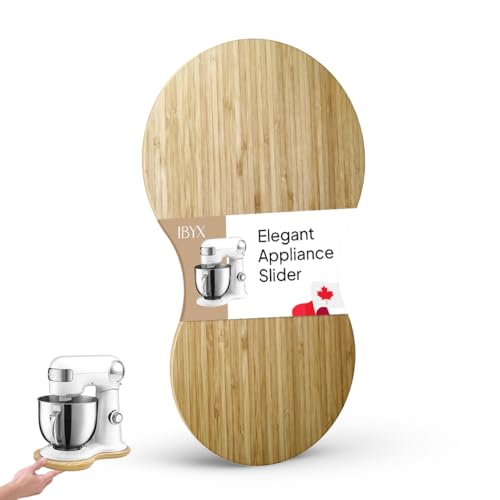 Ibyx Bamboo Mixer Slider  Compatible with Cuisinart Stand Mixer 12-Speed 5.5 Qt  Countertop Appliance Sliding Tray (Natural)