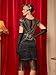 RRYIO Flapper 1920s Dresses for Women,Crew Neck Great Gatsby Dresses with Sleeve Roaring 20s Dress for Harlem Nights (Black Gold, S)