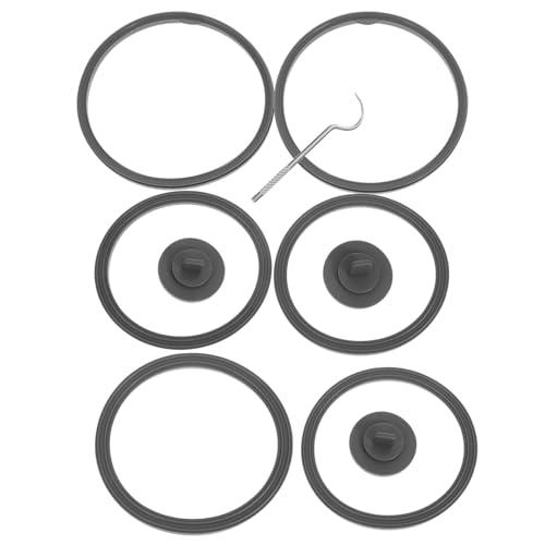 FRCOLOR Juego de 9 Juntas de Silicona Reutilizables para Tapa de Botella de Agua y Shaker con Ajuste Hermético y Gancho, Ideales para Viajes y Desplazamientos Diarios