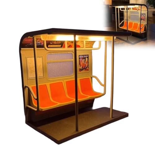Lampe de train de métro, veilleuse miniature de voiture de métro rétro de New York, veilleuse de train de métro, lampe de table décorative LED, pour...