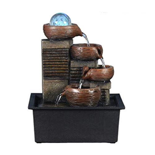 Küche Haushalt Wohnen Zimmerbrunnen Chinesische Art-Wasser-Brunnen Feng Shui-Kugel mit LED-Licht Home Office Desktop-Einrichtung Dekoartikel Geschenke Desktop-Brunnen (Größe : C) Cover