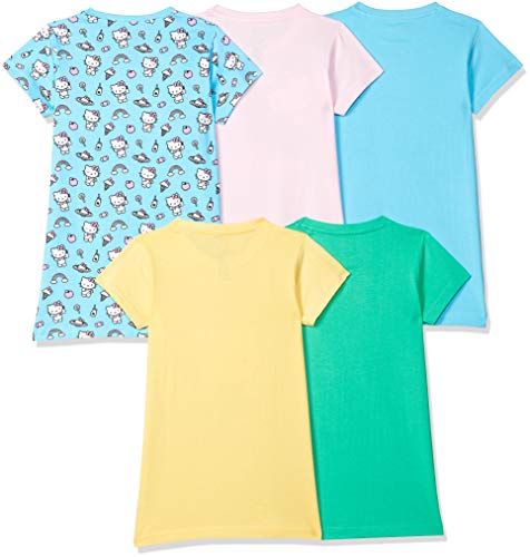 Image of Joshua Tree Girl's Cotton Knee-Long Dress (HK010 AOP White Light Yellow Sky Blue 5-6 Yrs)