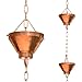 Produktbild Monarch Rain Chains Reine Kupfer Siam Regenkette, 2,6m Dekorative Regenfangkette für Dachrinnen, Große Regenketten für Außen, Regenrinne Ersatz Fallrohr