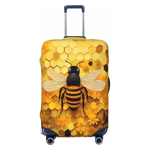 Luggage Cover Protector Bee Honeycomb Beehive Suitcase Cover With Zipper, Luggage Cover For 29