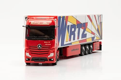 herpa truck model Mercedes-Benz Actros '18 Bigspace 15 metre reefer semitrailer tractor Wirtz Popart, on a scale of 1 : 87, plastic miniature, made in Germany, model building, collectors edition