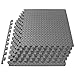 ProsourceFit Puzzle Exercise Mat, EVA Foam Interlocking Tiles, Protective Flooring for Gym Equipment and Cushion for Workouts, Grey