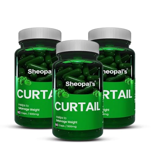 Image of Sheopals Curtail Fat Burner - 60 Veg Capsules (3 Packs) | Advanced Weight Support Management Supplement for Men & Women | With Ajwain, Ashwagandha, Lavang, Triphala & Herbal Extracts