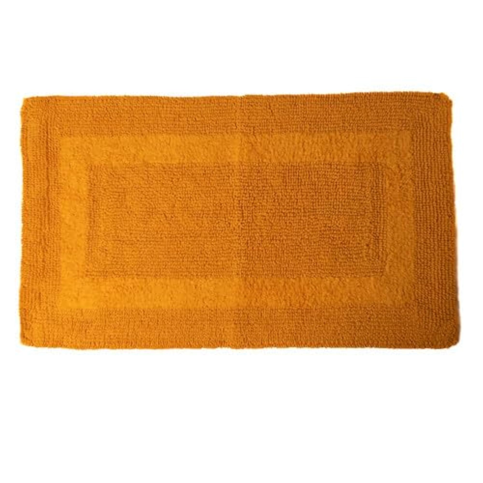 Mustard Reversible Cotton Tufted Soft Absorbent Bathmat