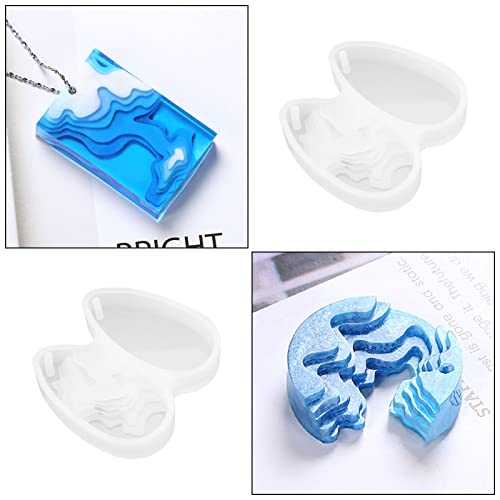 EMSea 6PCS Island Silicone Moulds Ocean Themed Casting Moulds with Rope Hole Design for DIY Making Pendant Necklace Jewelry Home Decoration Crafts - Image 3