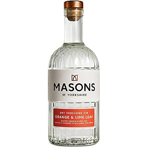 Masons Orange & Lime Leaf Gin - 70cl Premium London Dry Gin Distilled with Orange and Lime Leaf Cover