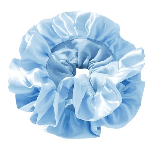 JazSwirl Oversized Satin Scrunchie Jumbo Ivory White Hair Scrunchie 8 Inch Large Silky Scrunchies for Thick Hair Ponytail Bun Extra Large XL Big Scrunchie Giant Satin Hair Tie Pastel White Scrunchies