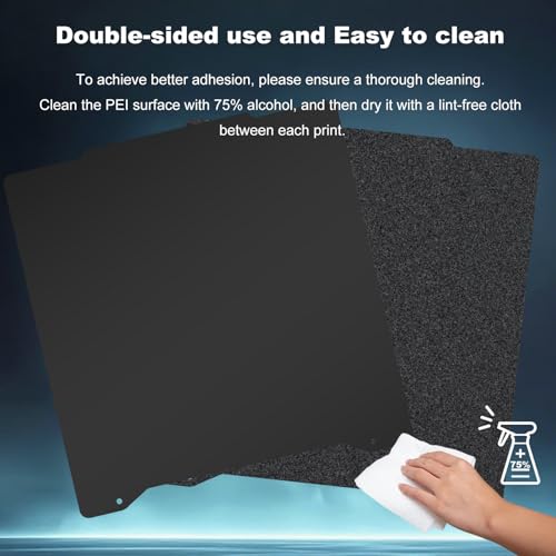 Image of 190x190mm Black Build Plate for Prusa Mini, Double Sided Textured PEI+Smooth PEI Flexible Spring Steel Platform Heated Printing Bed for Prusa Mini 3D Printer