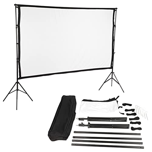 Tela Do Projetor 16: 9 De 120 Polegadas Com Tripé Duplo Para Festas Em Casa, Classe De Escritório, S