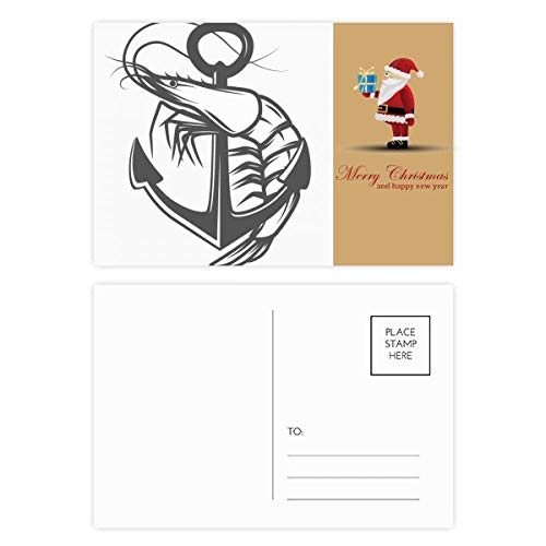 Cartes postales World Crevettes et Père Noël marin pour vœux originaux x20