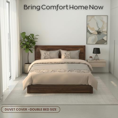 Image of 280 TC Luxurious Glace Cotton Duvet Cover /Comforter Cover /Rajai Cover /Blanket Cover /Quilt Cover King Size 90 inchX100 inch Inches - (Coffee)