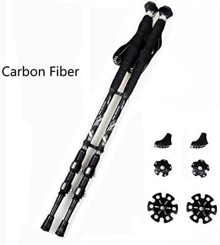 Carbon Fibre Trekking Sticks Poles Adjustable Antishock and Quick Lock System Ultralight Telescopic Thickened Outer Lock Trekking Pole